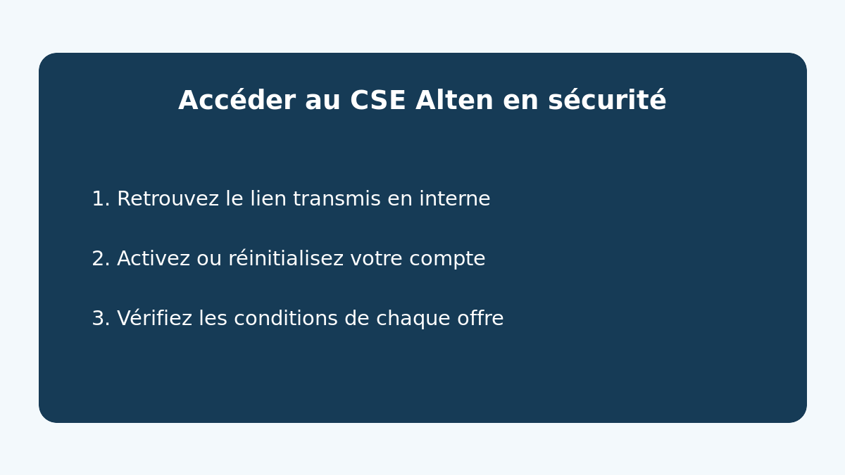 Étapes pour accéder au CSE Alten et sécuriser sa connexion